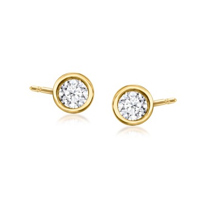 Ross-Simons 0.15 ct. t.w. Bezel-Set Lab-Grown Diamond Stud Earrings in 18kt Gold Over Sterling