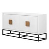 55.3" Light Luxury Designed Sideboard with 4 Doors, Storage Cabinet with Metal Legs and Adjustable Shelves 4W - ModernLuxe - 4 of 4