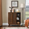 Modern Rattan Sideboard, Entry Buffet Hallway Living Room Kitchen Dining Room Bedroom With Adjustable Bookshelf And Solid Wood Foot Pads - 3 of 4
