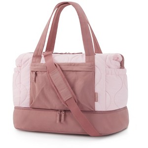 Generic Puffer Duffle Bag for Travel Weekender Bags Carry on Bag with Shoe Compartment, TSA-Free Overnight Hospital Bag - 1 of 4