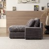 VASIP Modern Beige Sleeper Sofa Bed - Luxury Corduroy Upholstery Couch with Chaise | Convertible Daybed for Living Room - 2 of 4