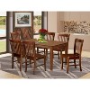 HomeStock 7-Piece Rectangle Mahogany Finish Solid Wood Top Dining Table with 6 Slat Back Dining Chairs, Seats 6 - 2 of 4