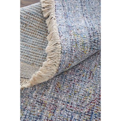 Handmade Tufted Wool-Viscose Blend Blue Rectangular Area Rug