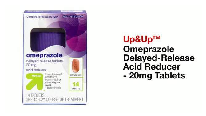 Omeprazole Delayed-Release Acid Reducer - 20mg Tablets - up & up™, 2 of 10, play video