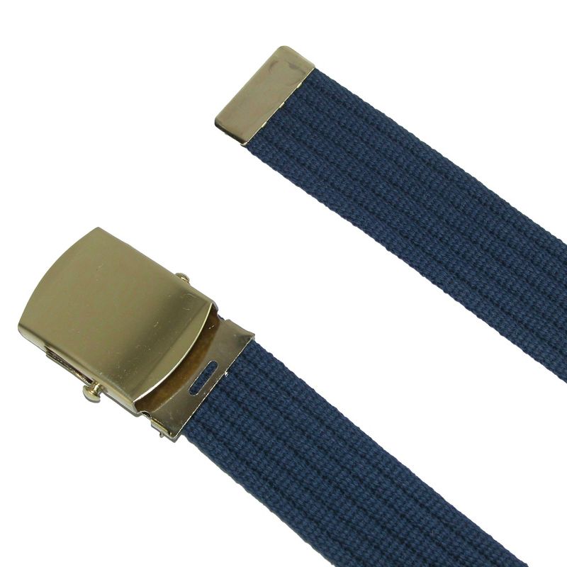 CTM Big & Tall Ribbed Fabric Belt with Brass Tone Buckle, 2 of 3