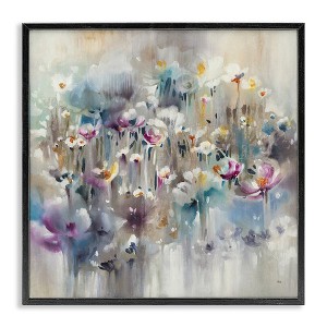 Stupell Industries Soft Rounded Wild Flowers Abstract Floral Field Black Framed Giclee Art - 1 of 4