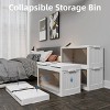 MaseiKar 472QT 4-Pack 31.5" Wide Clear Plastic Storage Cabinets, Stackable Folding Bins with Open Front Door for Closet Organization & Storage - 2 of 4