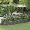 vidaXL Garden Raised Bed Grey Powder-coated steel 126.8 x 39.4 x 14.2 in - 2 of 4