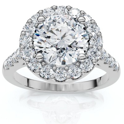 Pompeii3 2Ct Diamond Engagement Ring 14k White Gold Lab Created