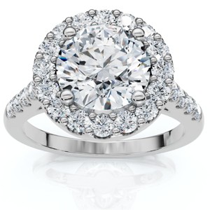 Pompeii3 2Ct Diamond Engagement Ring 14k White Gold Lab Created - 1 of 4