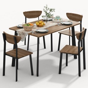 Hooseng 4-Piece Dining Table Set for 4, Kitchen Table with 1 Upholstered Bench & 2 Chairs, Space-Saving Kitchen Table and Chairs Set for Apartment - 1 of 4