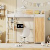 Twin Size Loft bed with L-shape Desk and Wardrobe, Black - 2 of 4