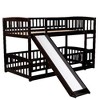 Kumasinova Twin Bunk Bed with Slide & Ladder, Solid Pine Wood Loft Bed Frame with Detachable Fence, Open-Row Lower Space for Kids' Bedroom/Play - 2 of 4