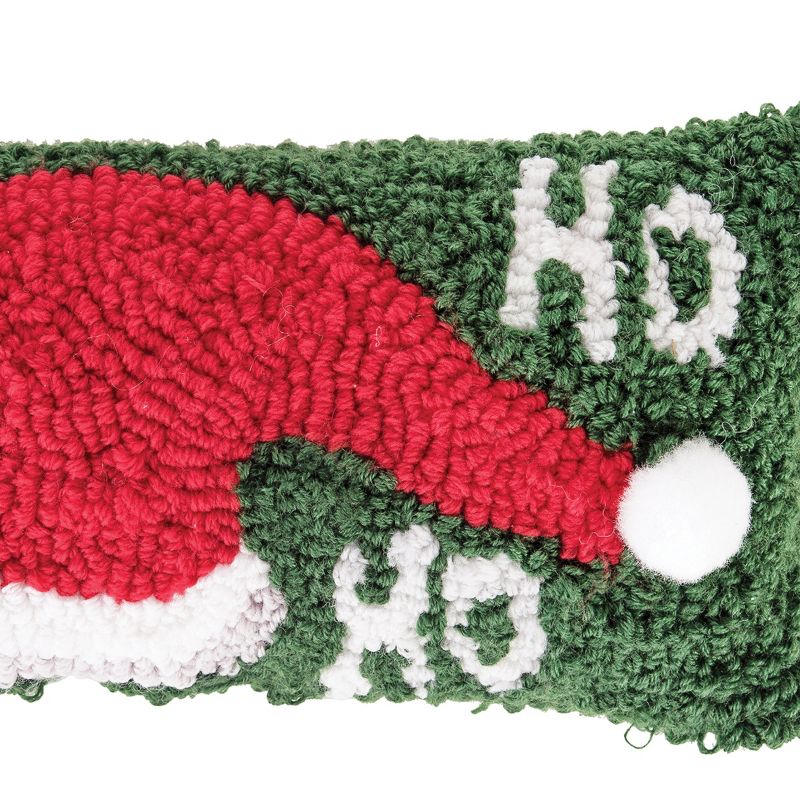 C&F Home 6" x 12" "Ho,ho,ho" Sanata Hat Hooked Petite Accent Christmas Pillow Winter Decoration Throw, 2 of 8