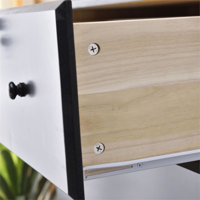 Isabela Mid-Century Black Solid Pine 5-Drawer Vertical Chest