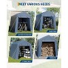 Acekool 6x6 FT Outdoor Storage Shed with Roll-Up Zipper Door, Ventilated Mesh Windows, Heavy Duty Waterproof Tarp, Ideal for Bikes & Tools - 3 of 4