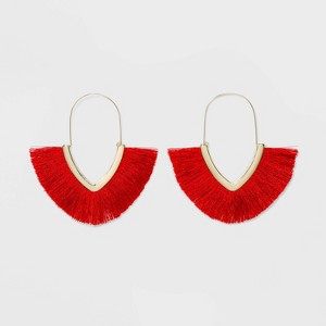 SUGARFIX by BaubleBar Fringe Hoop Earrings - Red, Women