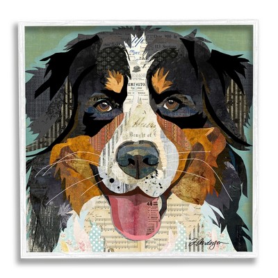 Stupell Industries Bernese Mountain Dog Portrait Framed Giclee Art