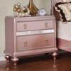Vynxaria 1pc Glam Nightstand - Pink Finish, Mirror Panels, Crystal Knobs, 2 Drawers (Felt-Lined), Bedroom Bedside Furniture - 3 of 4