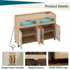 47'' Sideboard Buffet Cabinet with Power Outlet & LED Light, Sideboard Cabinet with Acrylic Fluted Door and Drawer, Wood Kitchen Cabinets Coffee Bar - 3 of 4