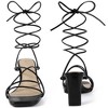 BLISSFUL STEP Women's Square Toe Lace Up Block Heel Sandals - 2 of 3