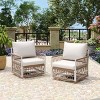 Set of 2 Swivel Patio Accent Chairs with Handwoven Rope, Accent Chair for Garden and Poolside, Chair with Powder-Coated Steel Frame-Coolbibila - 3 of 4