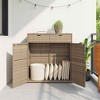 Garden Storage Cabinet Beige Poly Rattan Large - 3 of 4