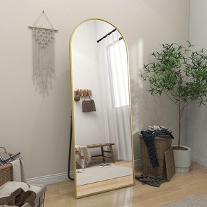 HOMLUX 64"x21" Modern Full Length Bathroom Mirror Arched Leaning Floor Mirror - 1 of 4