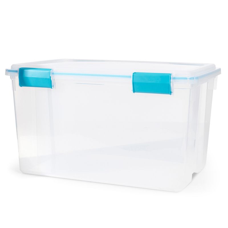Sterilite 54 Quart Clear Plastic Stackable Storage Container Box Bin with Air Tight Gasket Seal Latching Lid Long Term Organizing Solution, 3 of 7