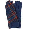 CTM Women's Plaid Touchscreen Gloves with Button Detail - 3 of 4