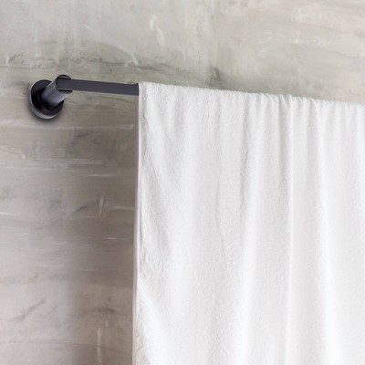 Matte Black Contemporary Wall Mounted Towel Bar, 24-inch