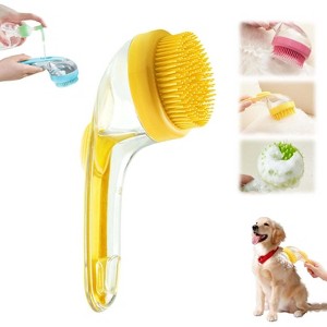 BABYYER Pet Bath Brush, 2025 New 2 in 1 Dog Bath Brush with Built-in Shampoo Dispenser,Pet Wash Brush for Bathing Dog Grooming Massage Brush (Green) - 1 of 4