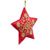 SEVOBAL Tree Ornaments Set of 6 Embroidered Star Hanging Ornaments, Glittering Snowflake Christmas Tree Decorations, Multicolored, 5"*1.75"*5" - 3 of 4