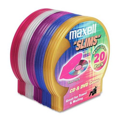 Maxell CD-355 Jewel Cases - Jewel Case - Book Fold - Plastic - Blue, Red, Gold, Teal, Brown - 1 CD/DVD