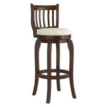 29" Tracee Linen High Back Counter Height Barstool - Inspire Q