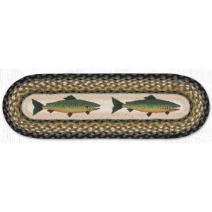 Earth Rugs Fish Oval Stair Tread 27"x8.25" – Natural Jute Nautical Decor - 1 of 3