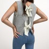 Anna-Kaci Women's Sleeveless Knit Vest with Back Bow Tie Accents and Open Back Detail - 4 of 4
