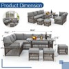 Cesicia 7-Piece Biue Sofa Set, Garden Patio Wicker Sectional Sofa Set with Coffee Table for Backyard, Balcony,Porch,Paint Finished - 3 of 4