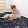 SKRAN Area Rugs, Washable Rug, Low-Pile, Non-Slip, Non-Shedding, Foldable for Living Room, Bedroom, Kitchen, Dining Room Rug, (Black/Gold) - 2 of 4
