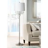 360 Lighting Modern Chandelier Floor Lamp 62.5" Tall Brushed Nickel White Fabric Drum Shade for Living Room Reading Bedroom Office - 2 of 3