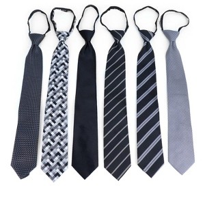 Men's 20 Inch Length And 3.15 Inch Wide 6 pc Microfiber Classic Zipper Pre-Tied Neckties - 1 of 3