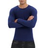 Mens Shirts 2 Packs Crew Tops Long Sleeve Ribbed Pullover Sweater Sim Fit Basic Layer Tops Solid Tee Crewneck Stretchy Undershirts - image 2 of 4