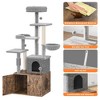 Cat Litter Box Furniture, Cat Tree with Litter Box Enclosure - Hidden Pet Washroom with Sisal Scratching Posts Hammocks Condo Multiple Platforms - 4 of 4