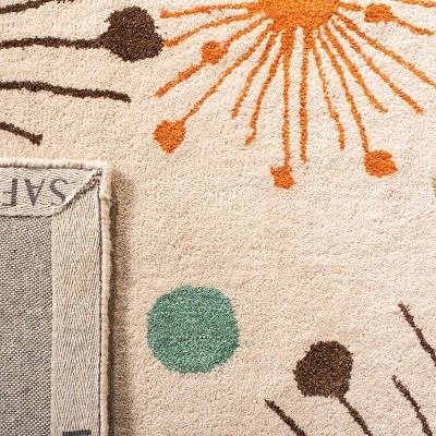 Ivory Multi-Color Hand-Tufted Wool Area Rug 4' x 6'
