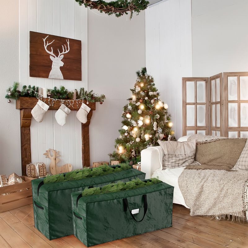 Hastings Home Set of 2 Christmas Tree Storage Bags for up to 16-ft Artificial Trees - Protects Holiday Decorations from Damage, 2 of 6