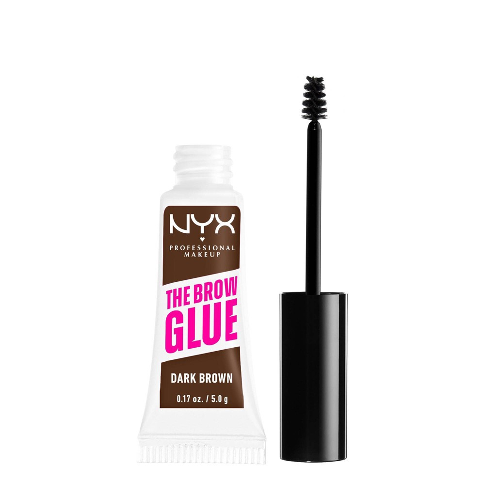 Photos - Other Cosmetics NYX Professional Makeup Brow Glue Eyebrow Gel - Dark Brown - 0.17 fl oz 