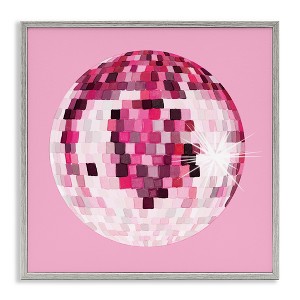 Stupell Industries Dazzling Pink Disco Ball Framed Giclee Art - 1 of 4