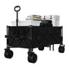 TROPOW Collapsible Utility Wagon Cart with All Terrain Wheels, Heavy Duty Foldable Beach Wagon, Portable Cart for Groceries Sand Camping, Blue - 2 of 4