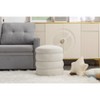 VYNXARIA Ottomans and Benches - 16.93"x16.93"x18.5" Ivory Soft Velvet Round Footrest Stool - 2 of 4