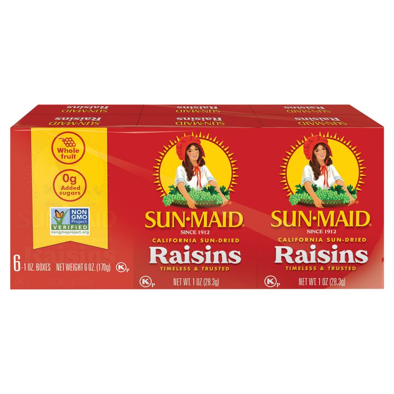 Sun-Maid California Sun-Dried Raisins - 1oz / 6ct, 1 of 15